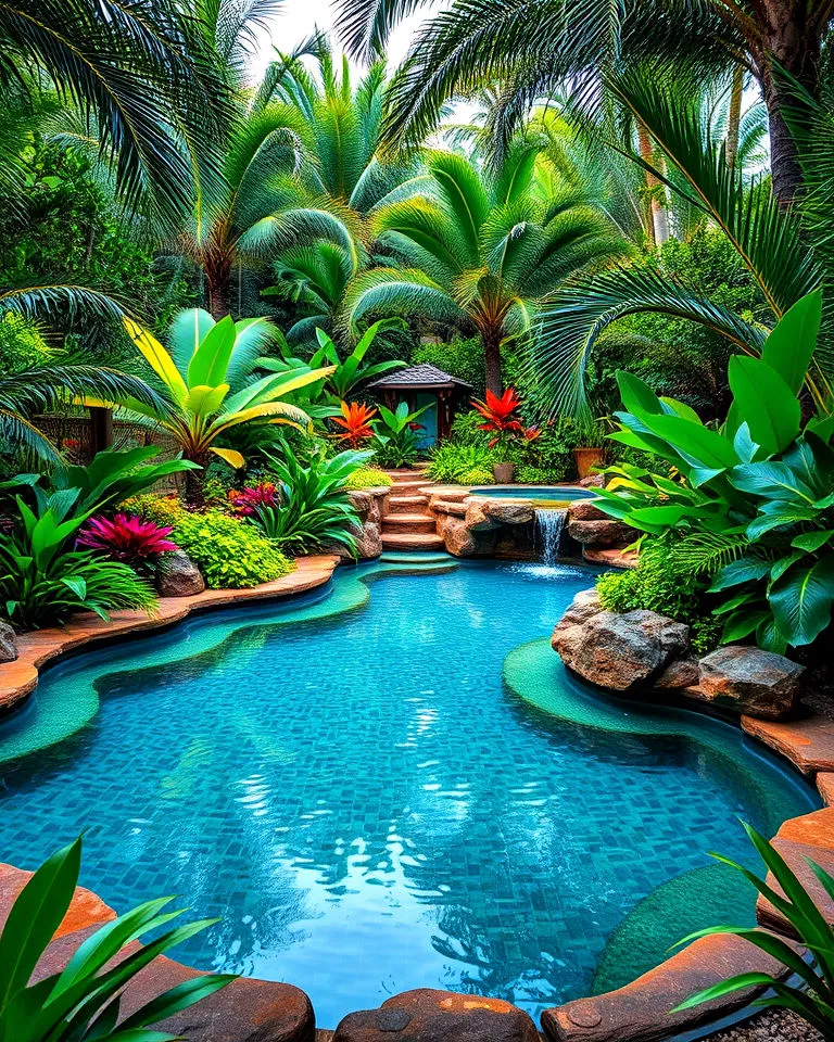 exotic tropical lagoon pool - garden pool ideas