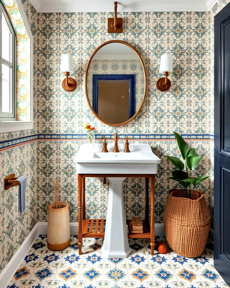 maximalist tile patterns eclectic powder room maximalist tile patterns eclectic powder room
