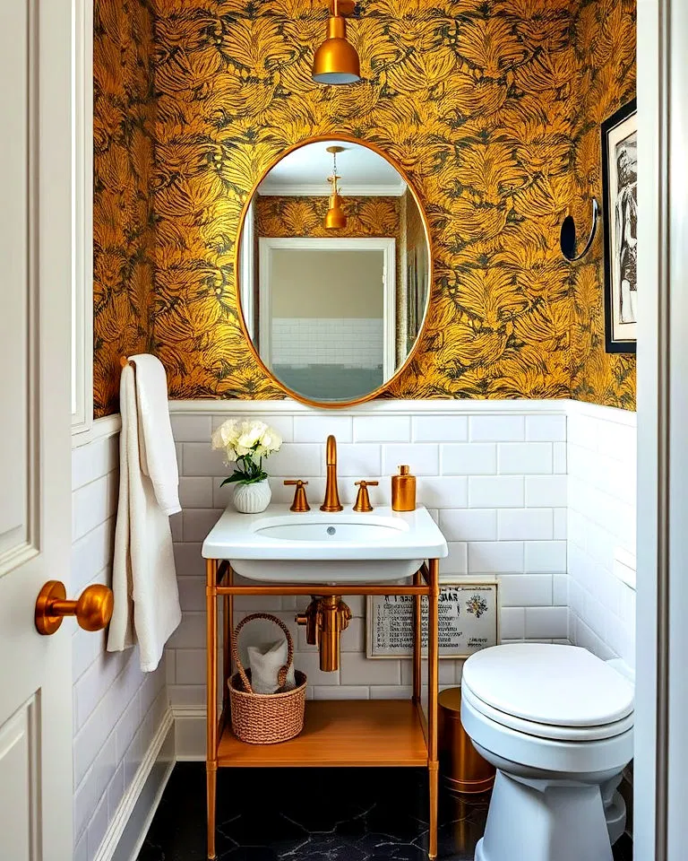 metallic accents eclectic powder room metallic accents eclectic powder room