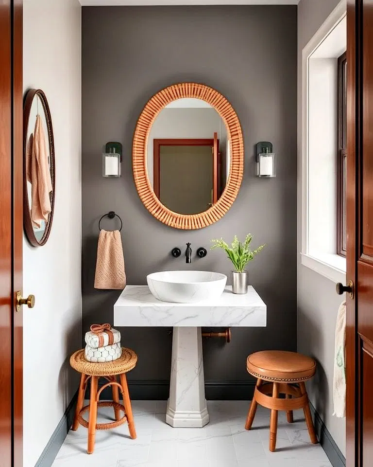 mixed material decor eclectic powder room mixed material decor eclectic powder room