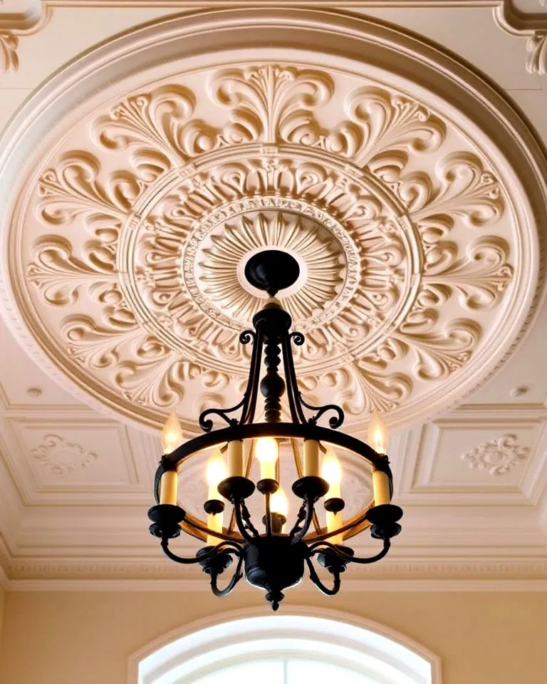 Ceiling medallions as focal points in New Orleans interiors