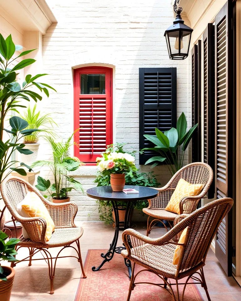 Courtyard-inspired seating in New Orleans style homes