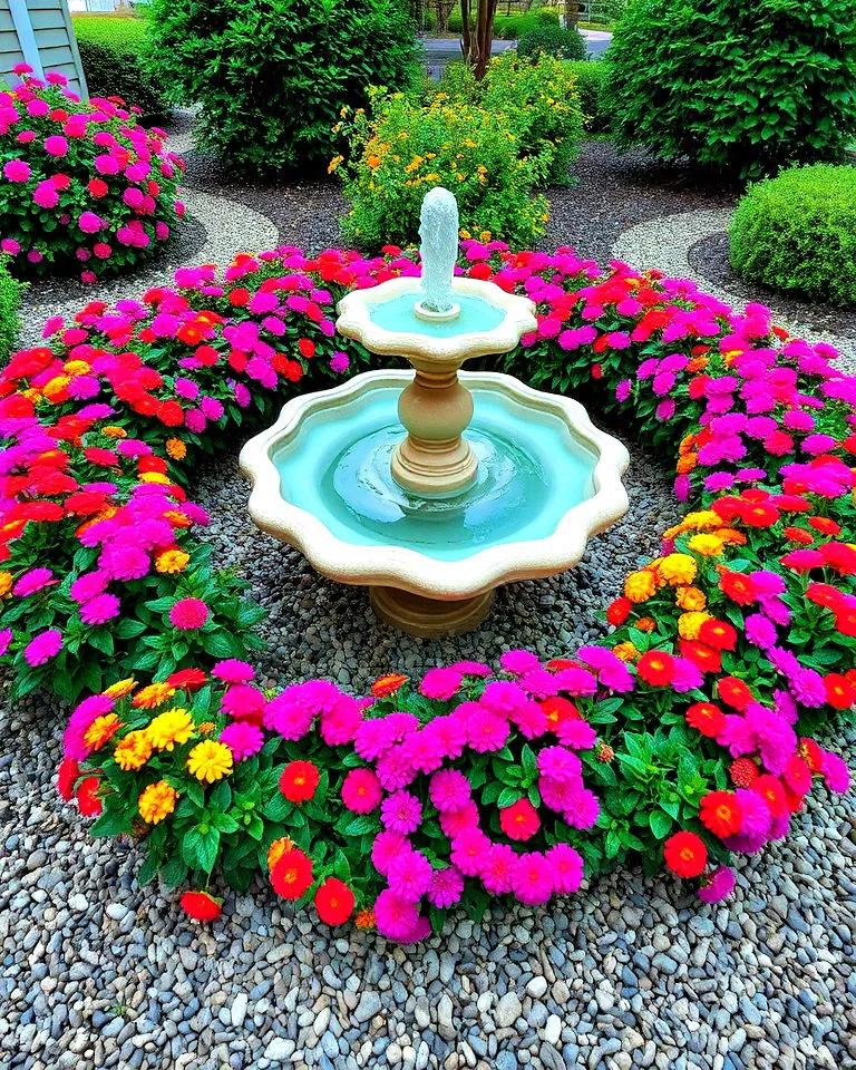 lantana surrounding water feature
