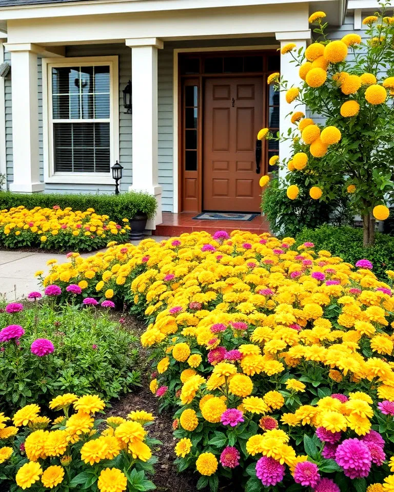 modern monochromatic lantana garden