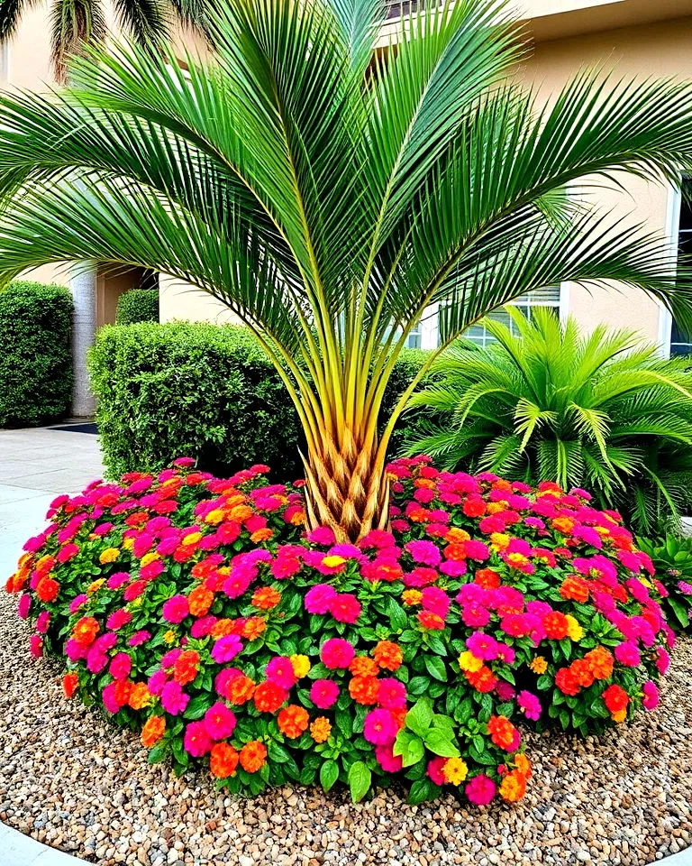 lantana with small palm trees
