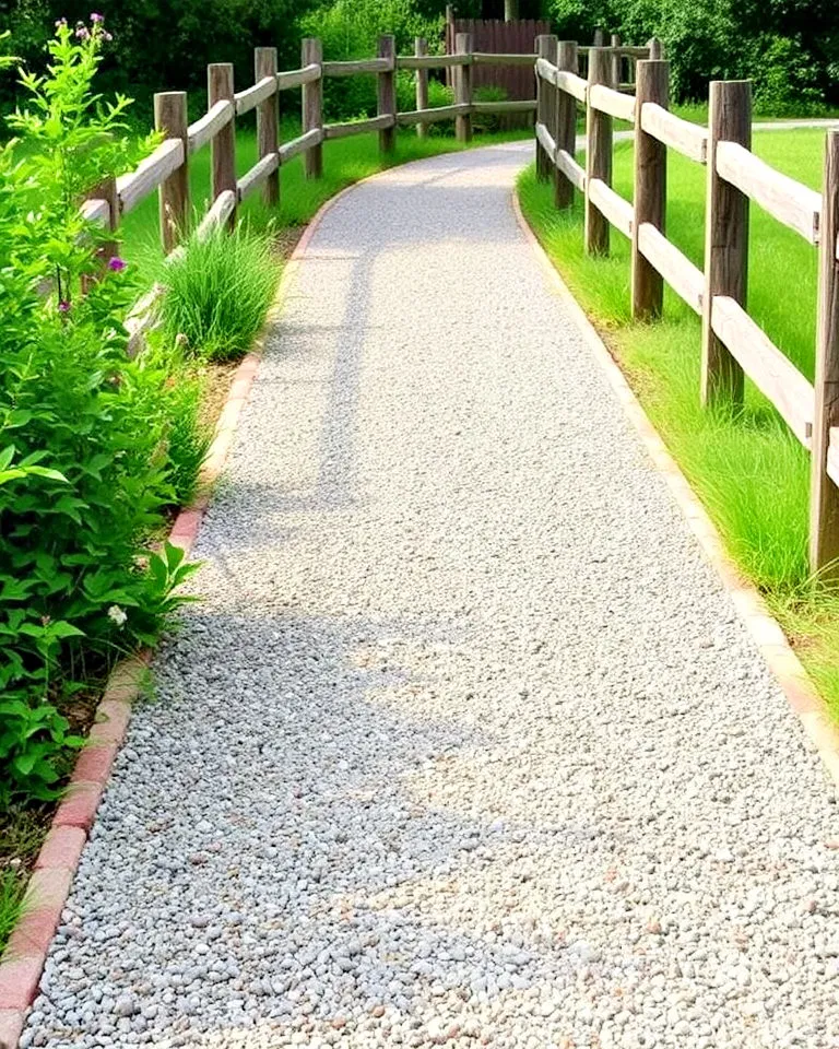 farmhouse gravel walkway