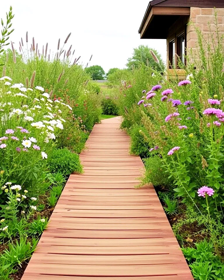 rustic farmhouse wooden boardwalk