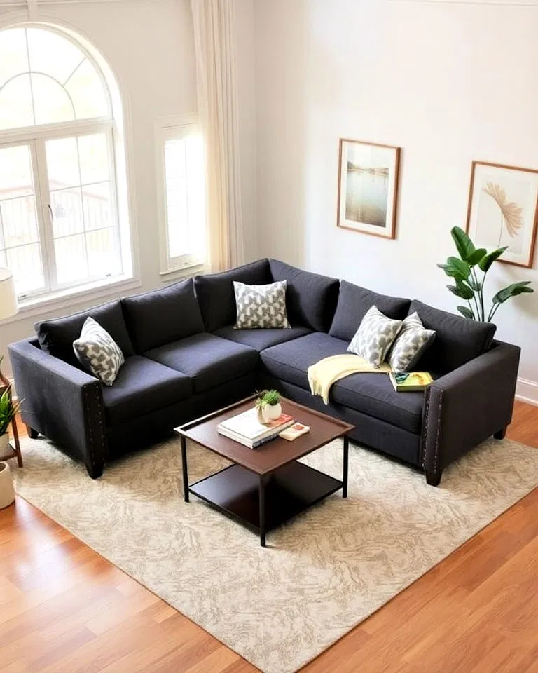 Sectional sofa with adjustable and movable pieces