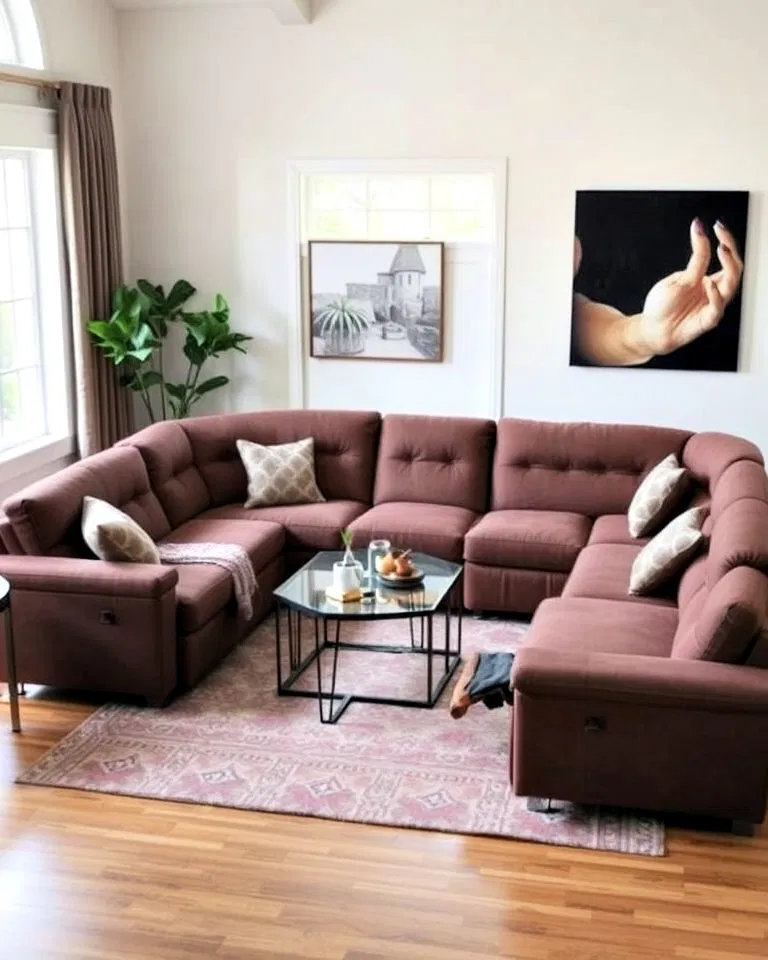 Sectional sofa with built-in reclining seats