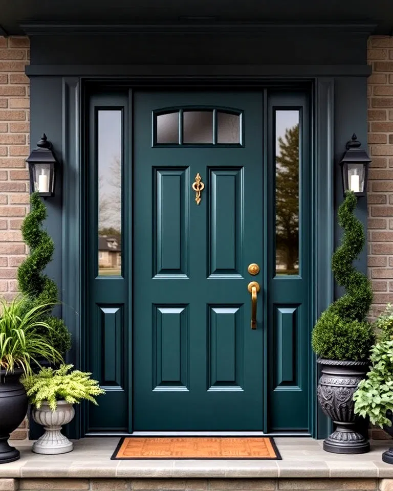 dark teal sophisticated front door