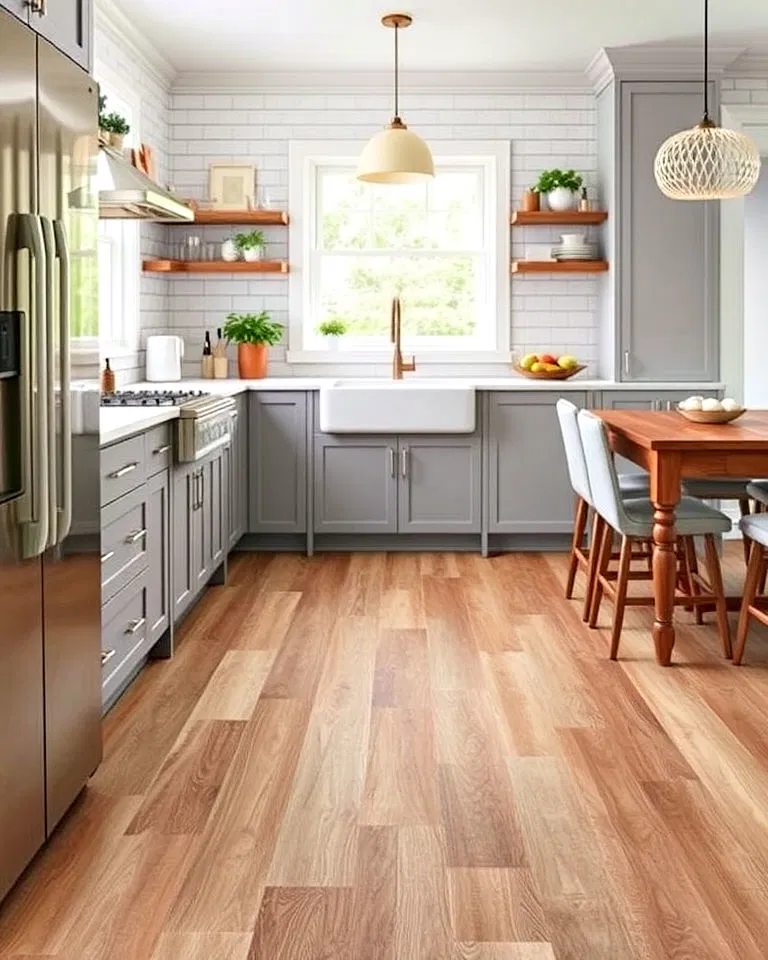 multi tonal vinyl flooring kitchens design