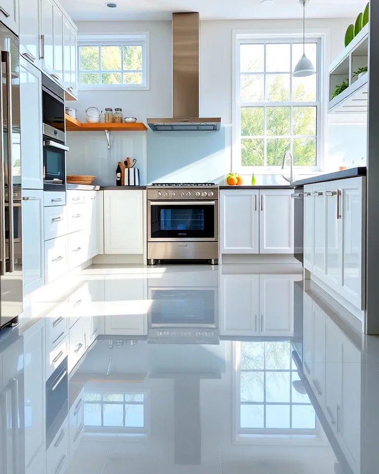 high gloss vinyl flooring for kitchen