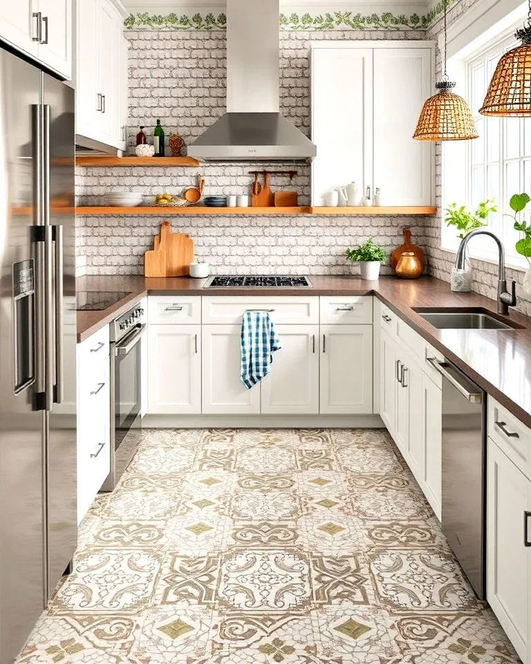 mosaic vinyl flooring for kitchen