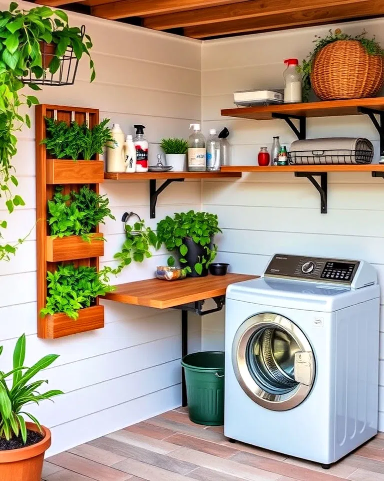 eco friendly vertical garden laundry setup