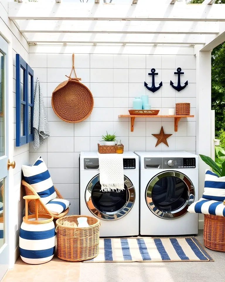 coastal style laundry nook