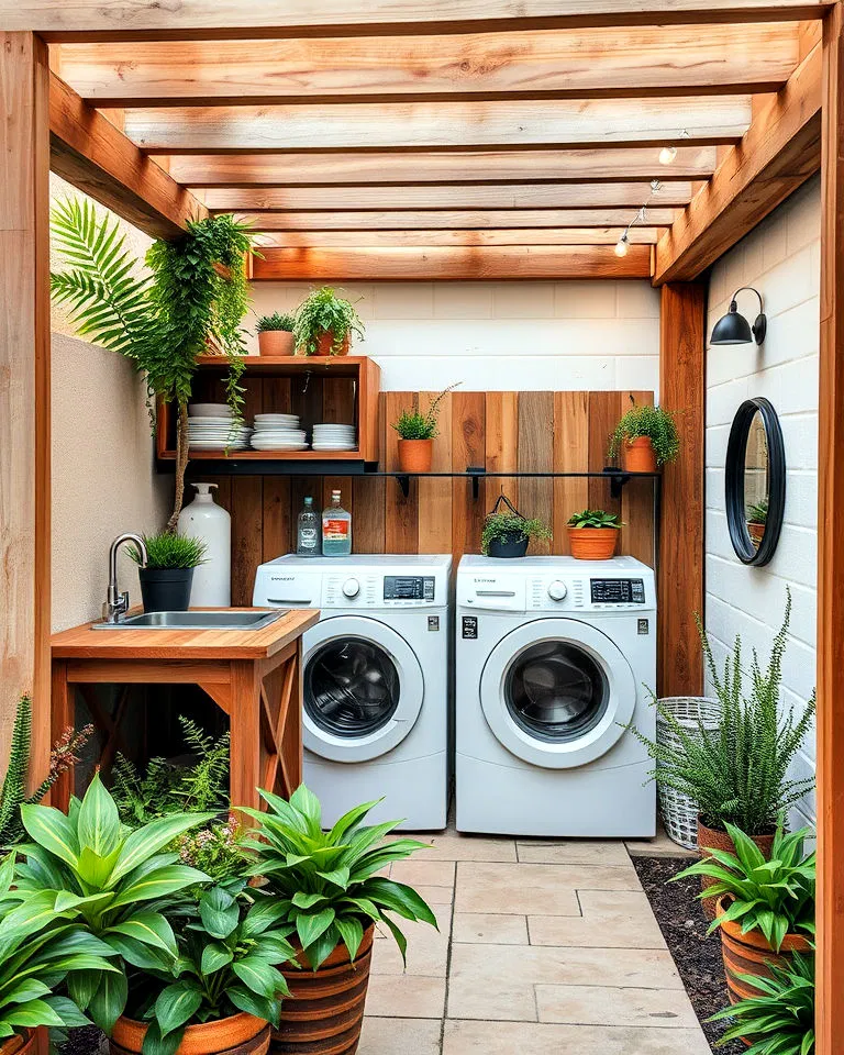 outdoor laundry space with eco friendly materials