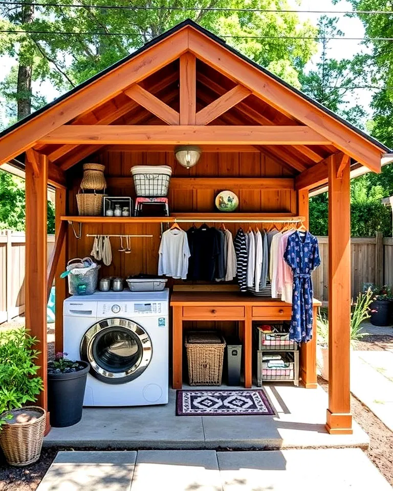 outdoor laundry pavilion