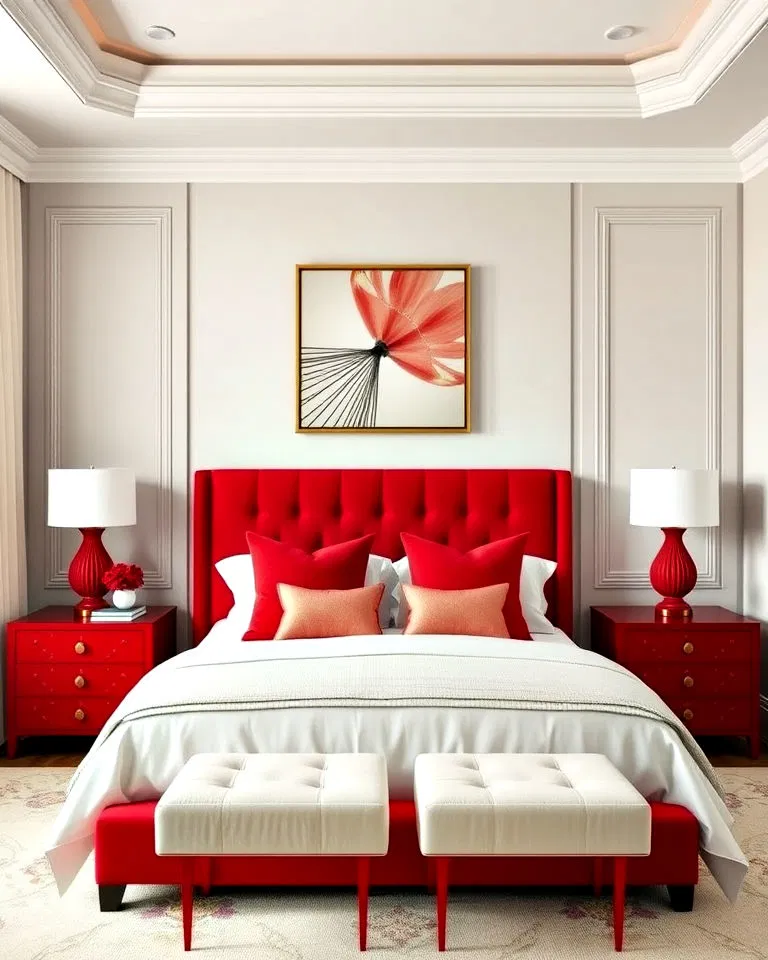 modern red nightstands