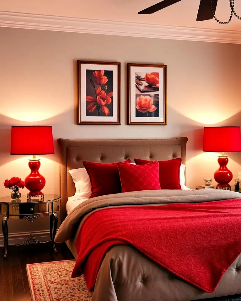 red decorative lamps