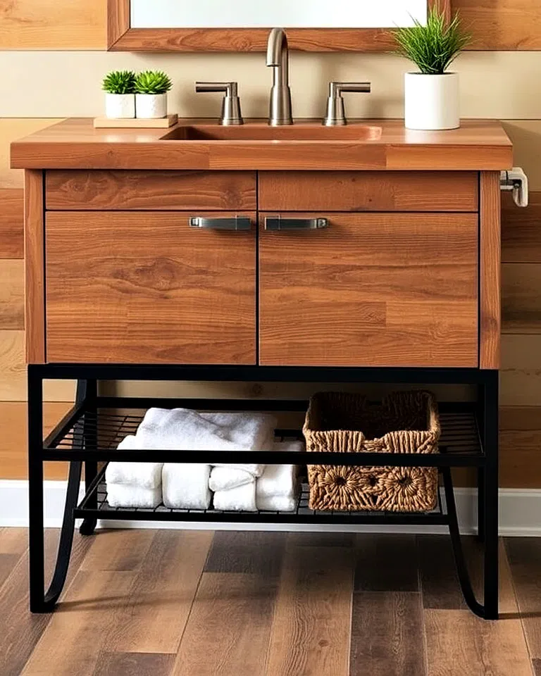 rustic metal vanity