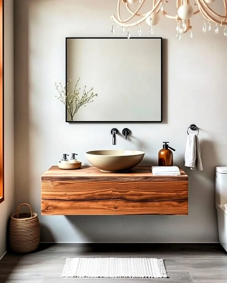rustic floating vanity