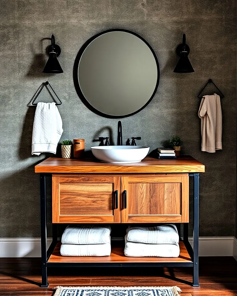 industrial rustic vanity
