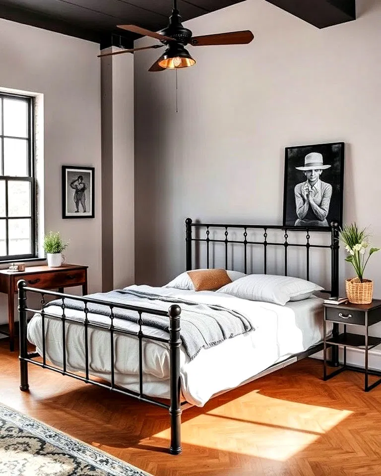 metal bed frame for a classic industrial touch