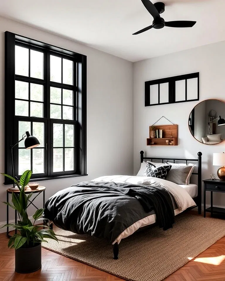 black bedroom window frames for a bold contrast