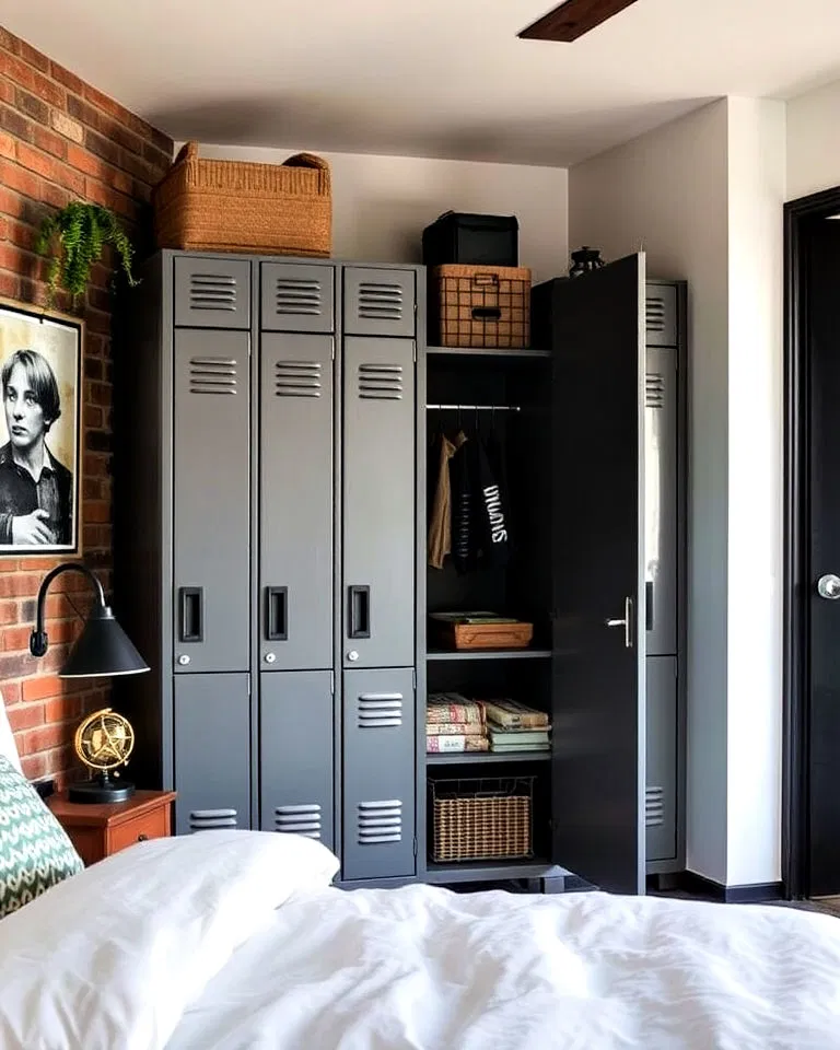 metal lockers for industrial bedroom storage