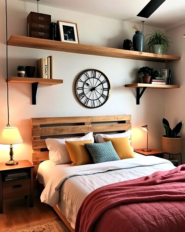 pallet furniture for an industrial style bedroom