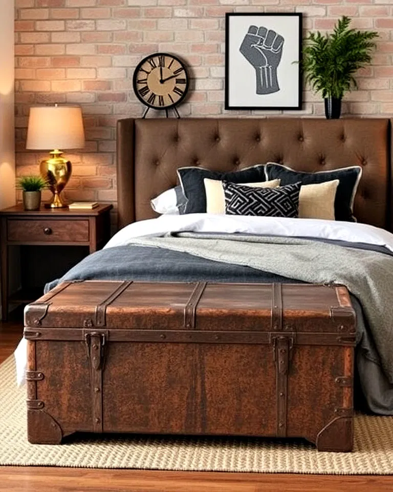 industrial style trunk for your bedroom storage