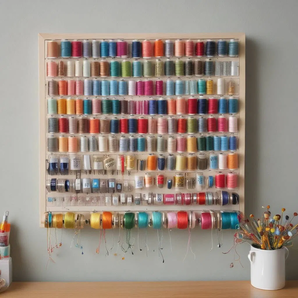 wall mounted thread organizer