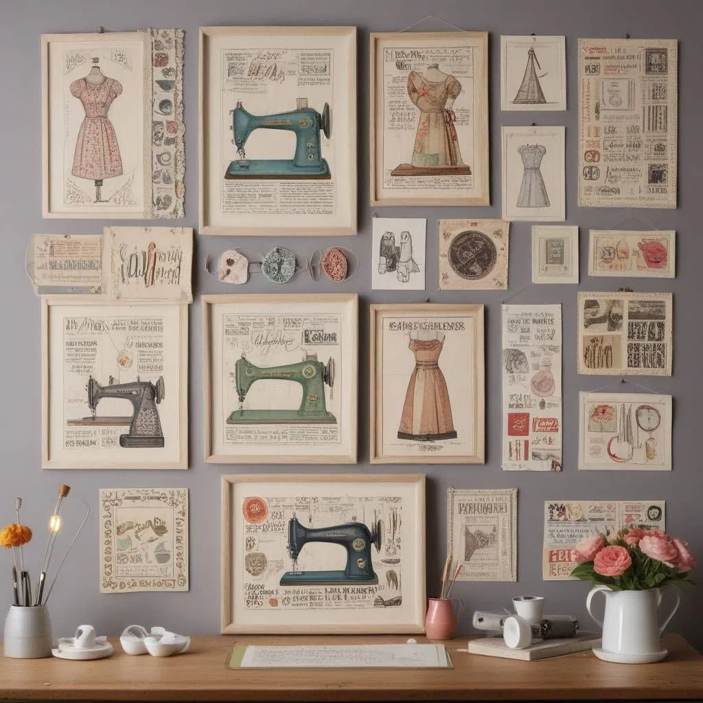 sewing themed wall art