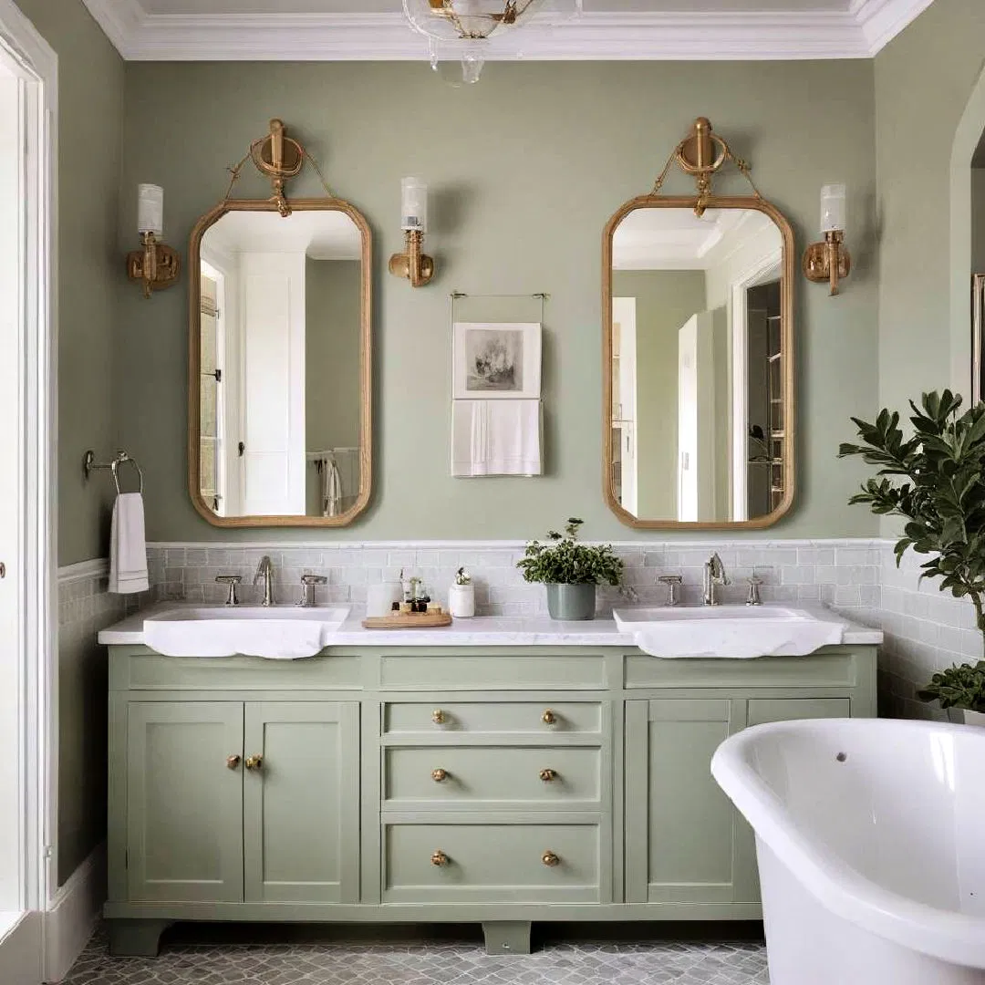 sage green bathroom fixtures