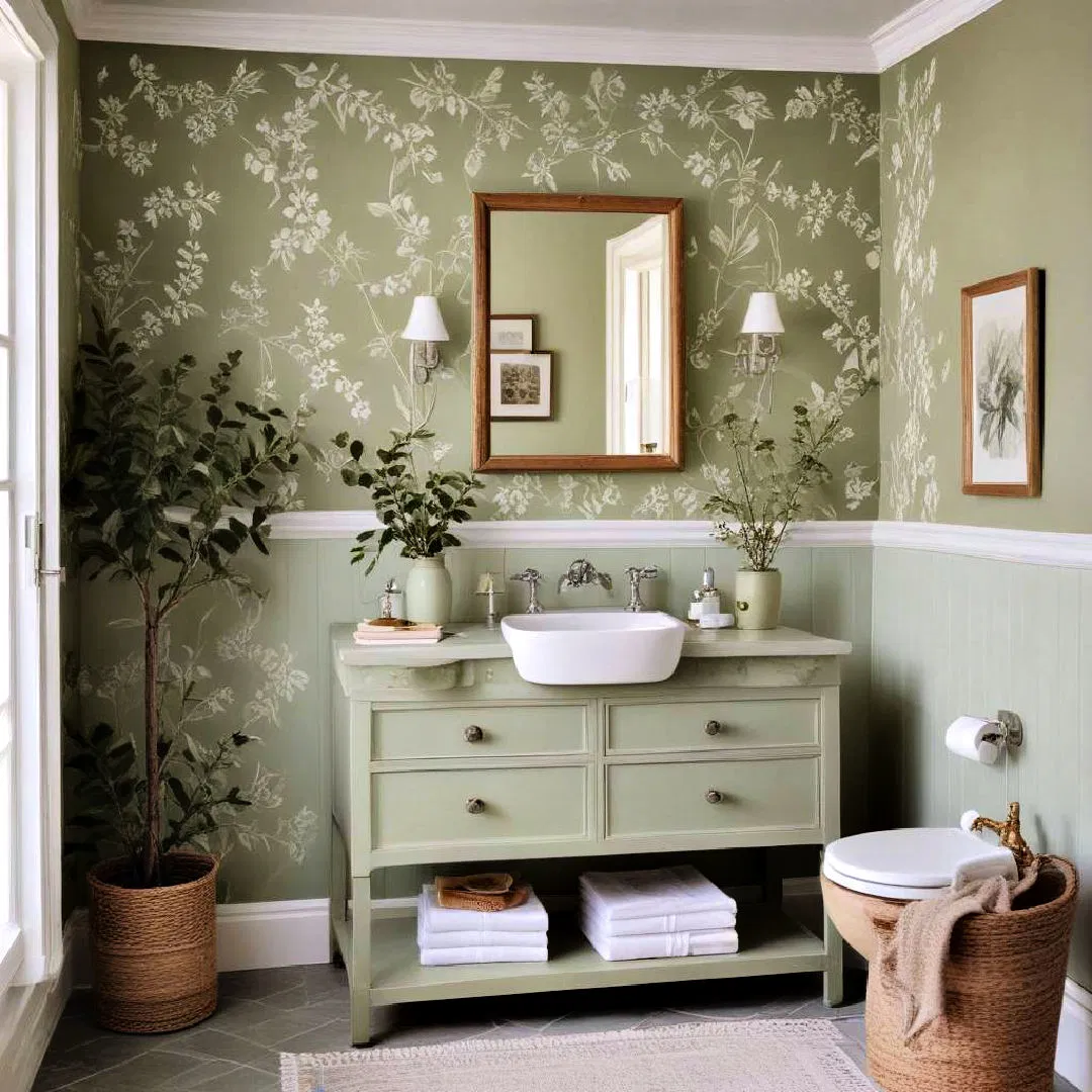 sage green bathroom walls