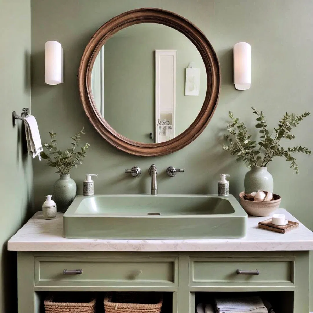 sage green bathroom accessories