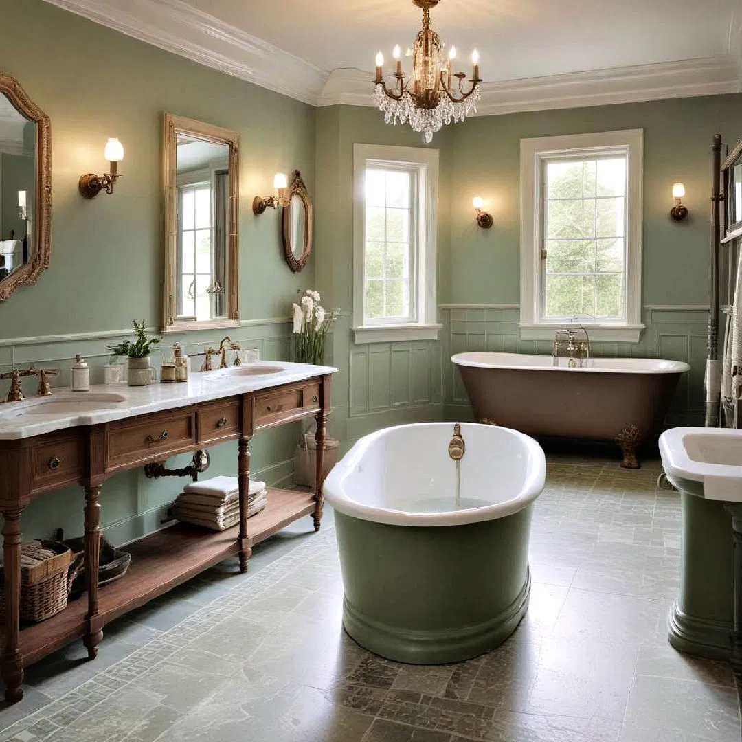 classic sage green bathroom