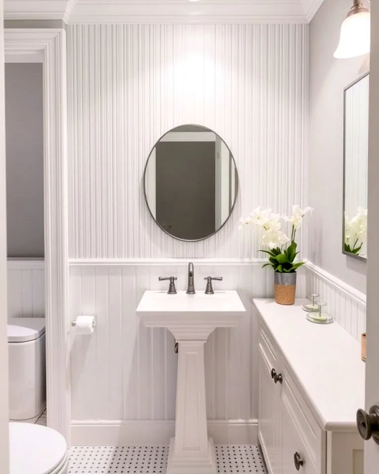 beadboard paneling accent wall