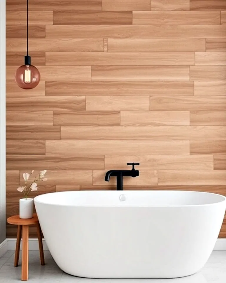 matte black tile bathroom accent wall