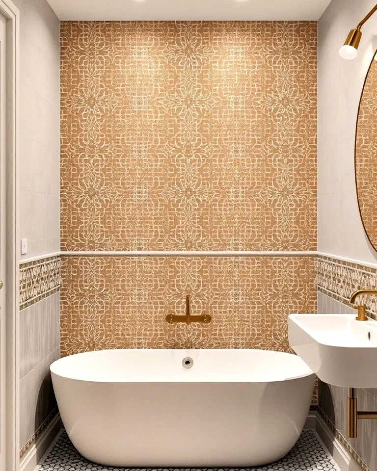 moroccan zellige tile bathroom accent wall