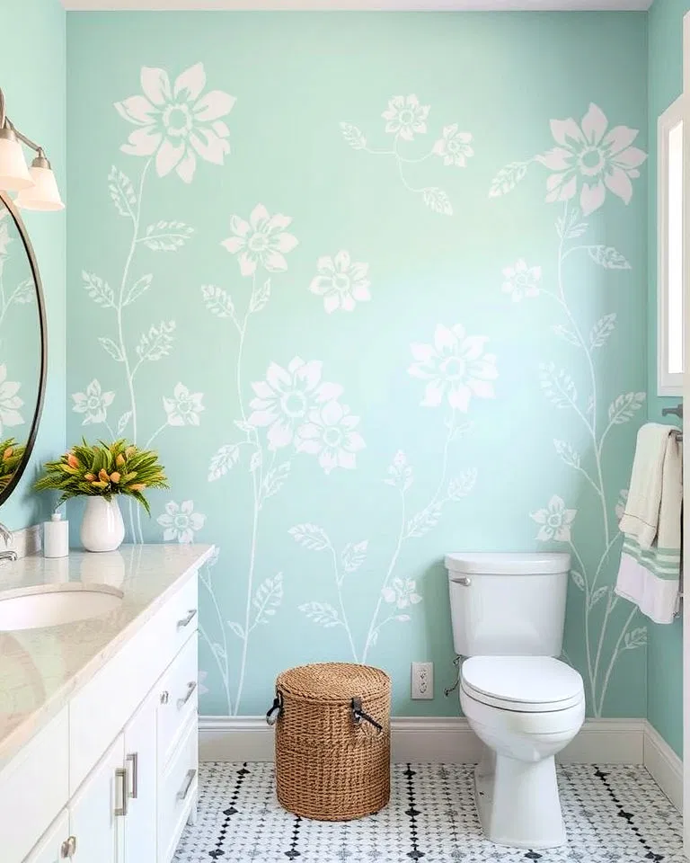 scandinavian wood panel bathroom accent wall