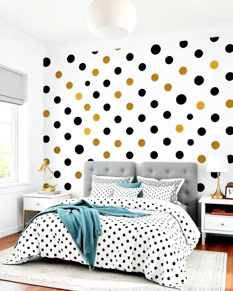 polka dot patterns wall painting