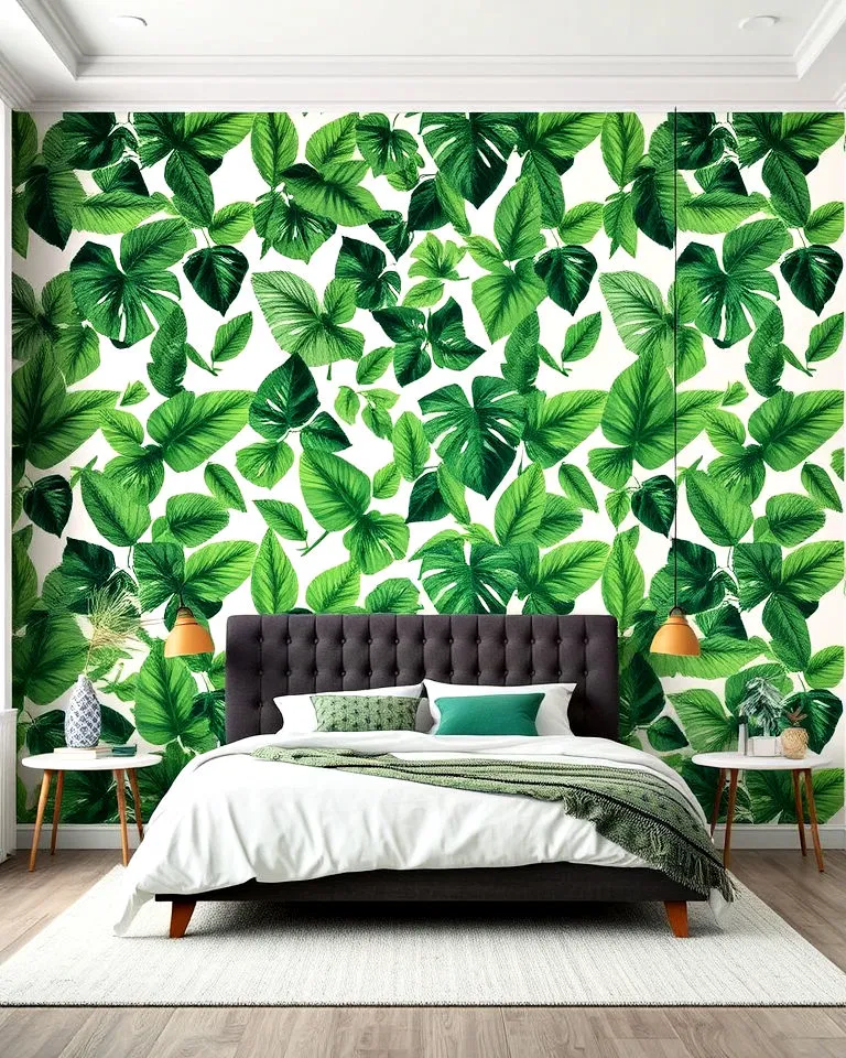 nature inspired leafy wallpaper designs