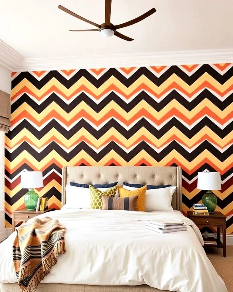 modern chevron patterned wallpaper