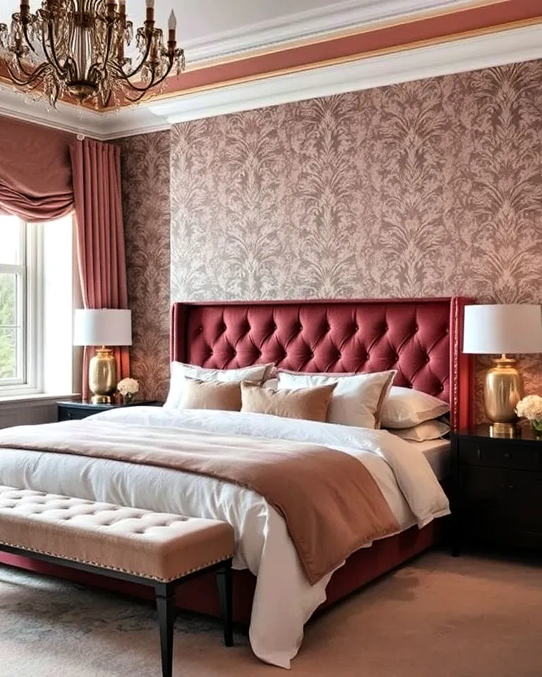 velvet flock wallpaper bedroom