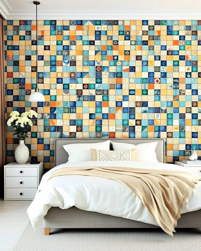 mosaic tile effect wallpaper