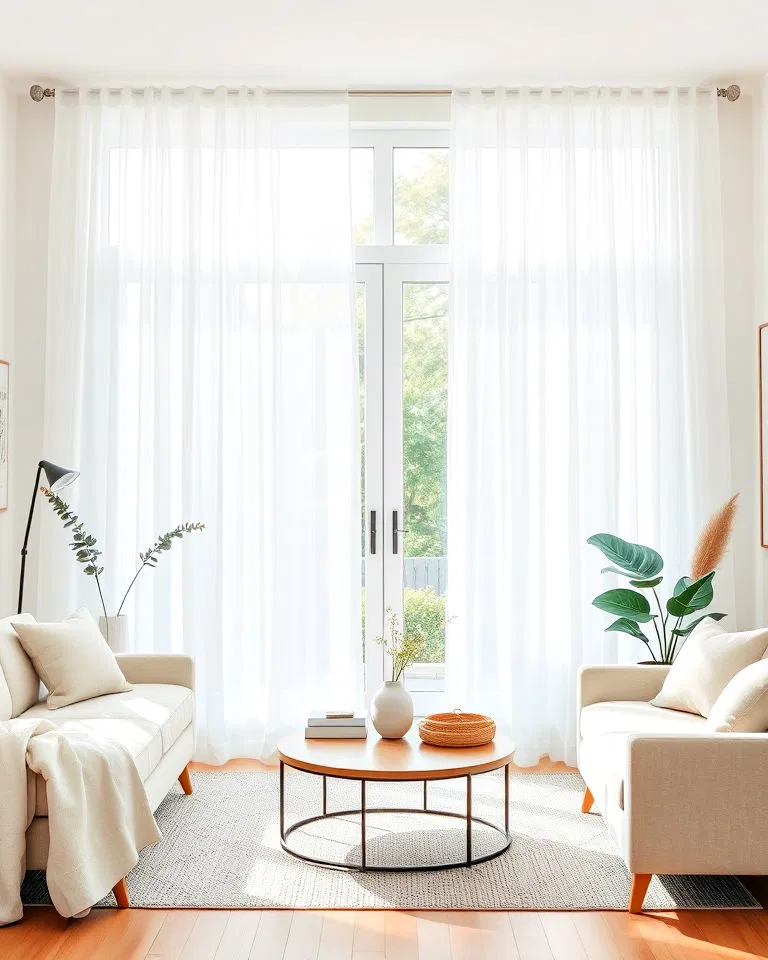 sheer white curtains