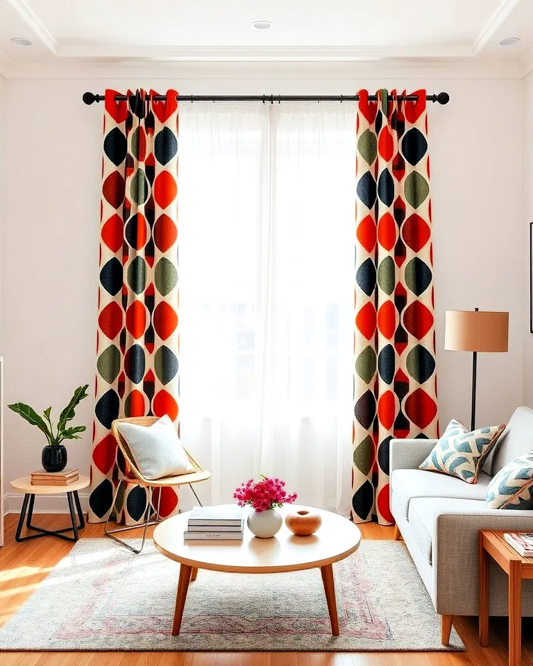 geometric print curtains