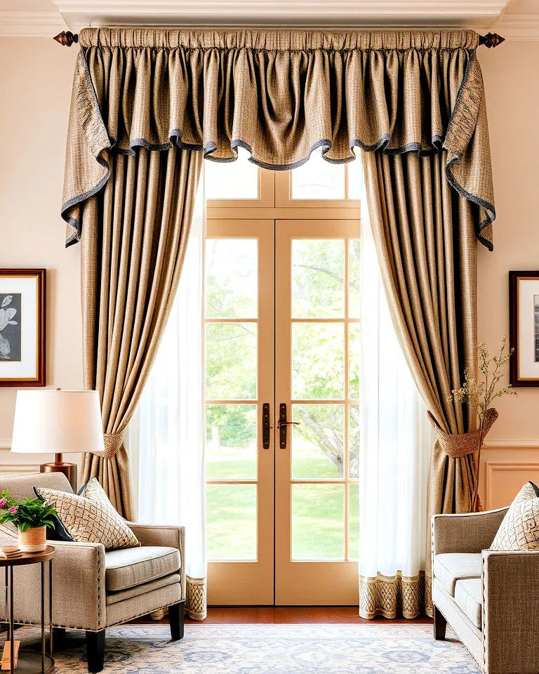 layered curtains with valances