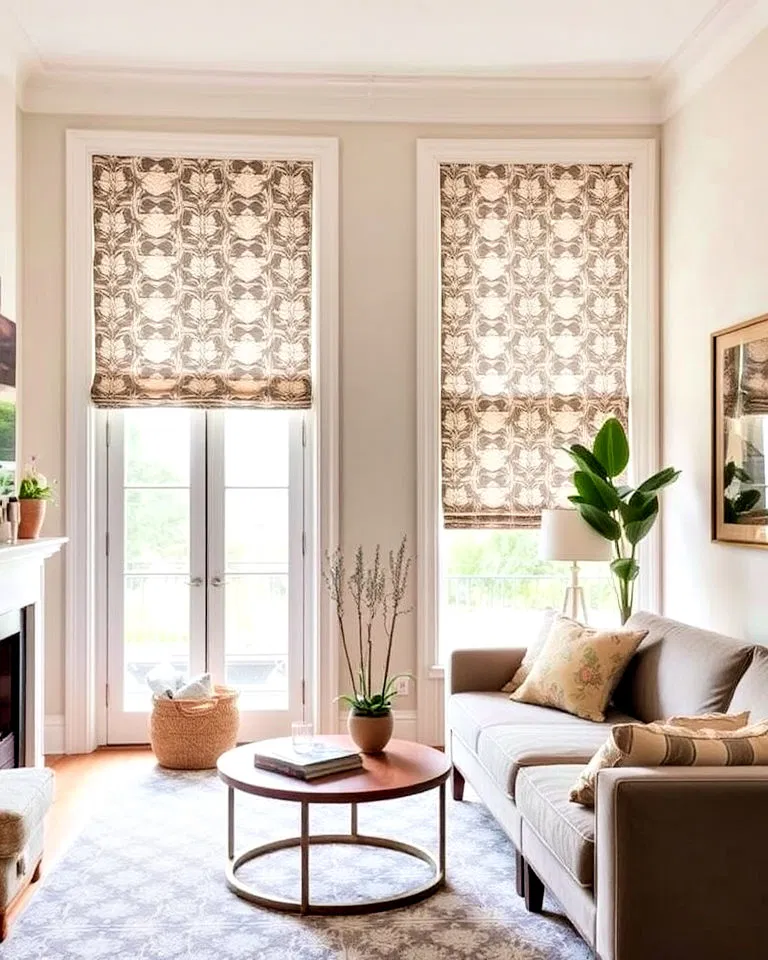 patterned roman shades